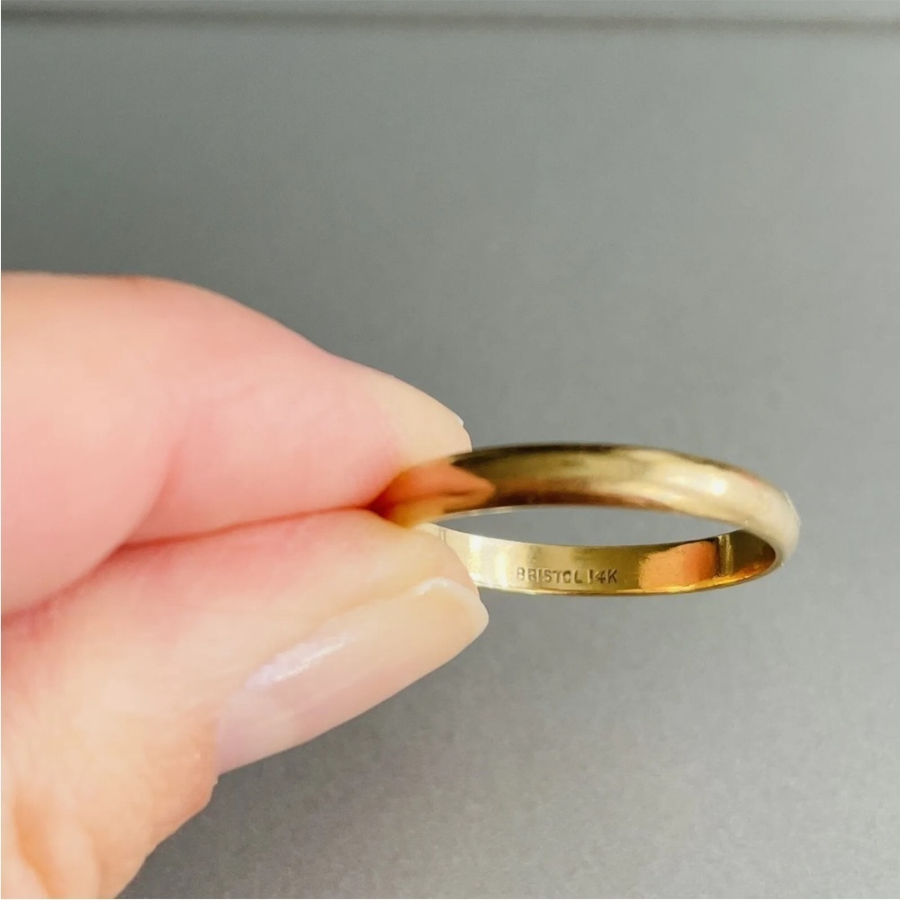Solid 14k Yellow Gold “Bristol” Stack Ring Band - image 3